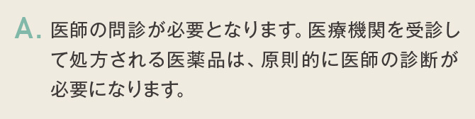 医師の問診が必要となります。